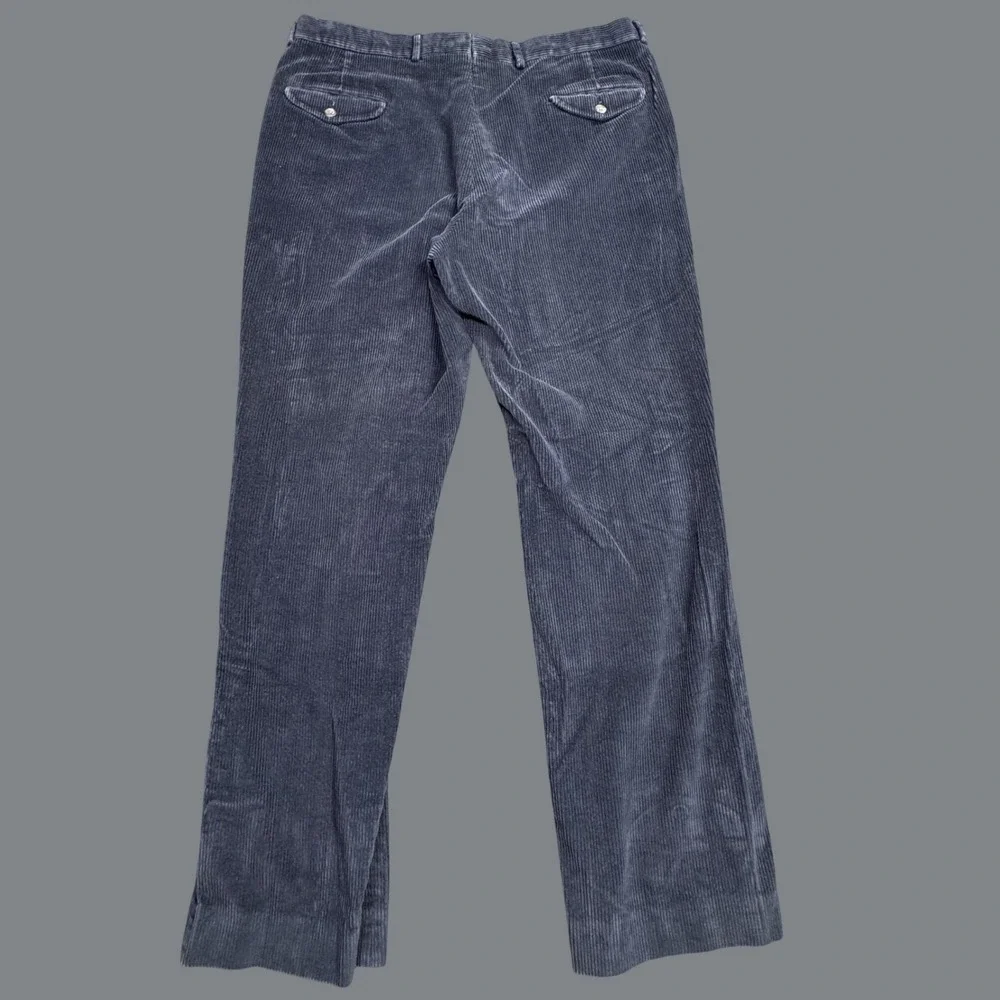 LL Bean Corduroy Pants Mens 40 Blue Vintage 90s Made in USA Wide Wale Straight